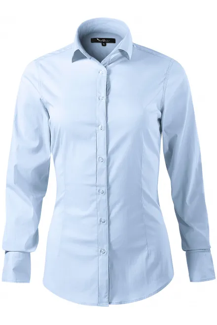 Dámska blúzka s dlhým rukávom slim fit - svetlo modrá, M