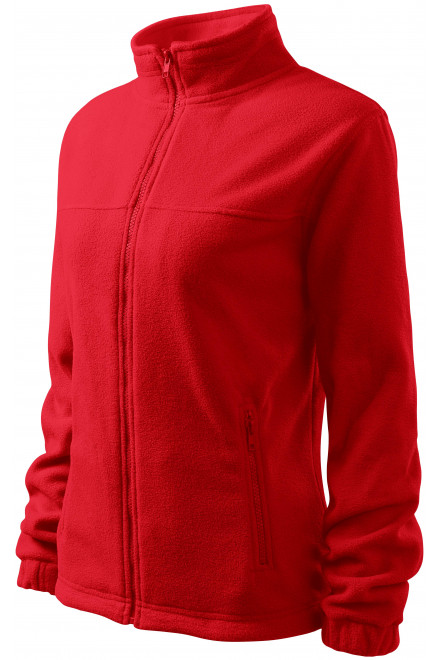 Dámska bunda fleecová, červená, červené mikiny