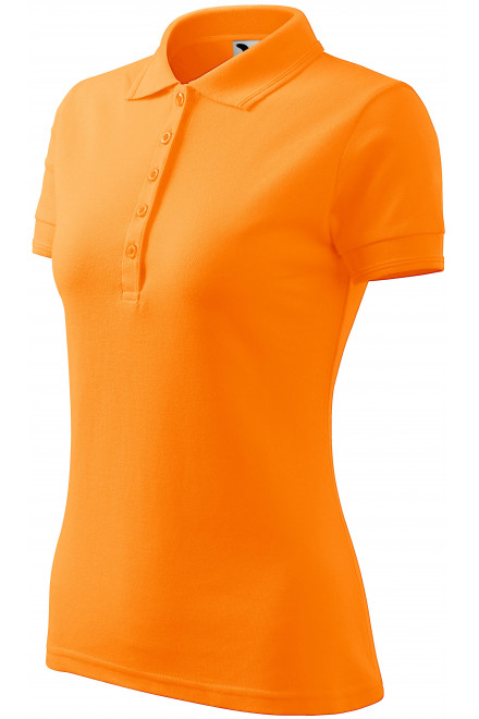 Dámska elegantná polokošeľa, mandarínková oranžová, jednofarebné tričká
