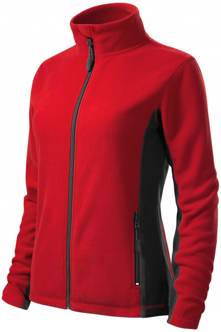 Dámska fleecová bunda kontrastná, červená, červené mikiny