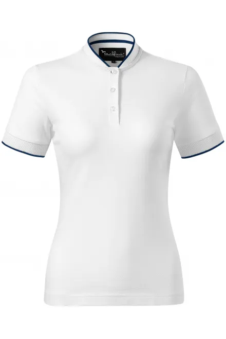 Dámska polokošeľa s bomber golierom - biela, M