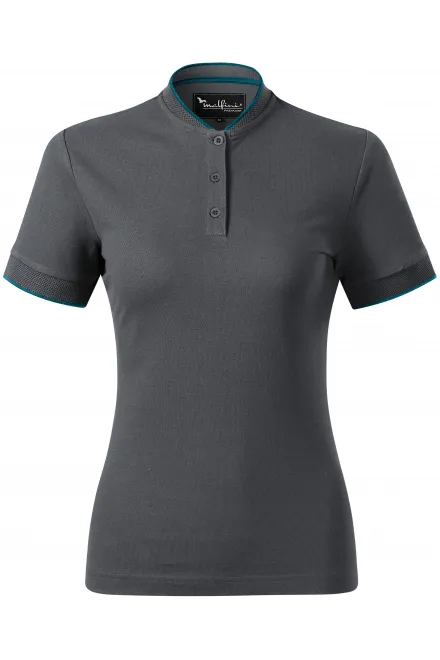 Dámska polokošeľa s bomber golierom - svetlo šedá, M