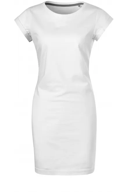 Predĺžené dámske tričko, letné šaty - biela, M