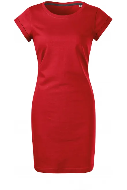 Predĺžené dámske tričko, letné šaty - červená, M