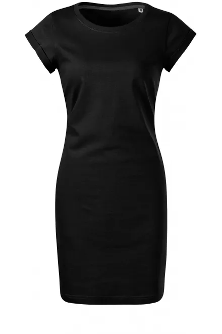 Predĺžené dámske tričko, letné šaty - čierna, M
