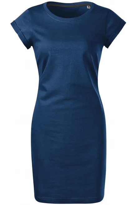 Predĺžené dámske tričko, letné šaty - polnočná modrá, M