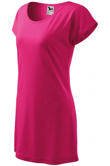 Dámske splývavé tričko/šaty, purpurová