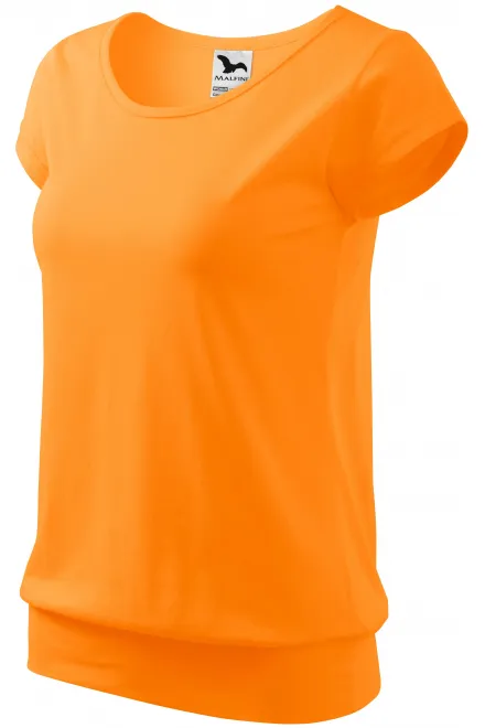 Dámske trendové tričko, mandarínková oranžová