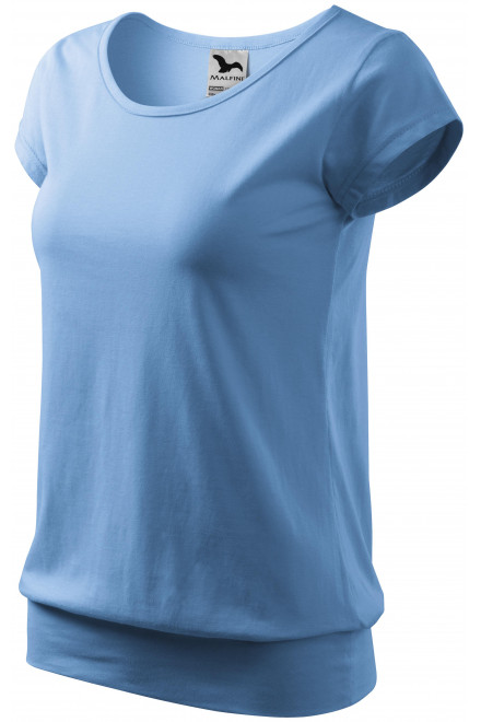 Dámske trendové tričko, nebeská modrá, krátke tričká
