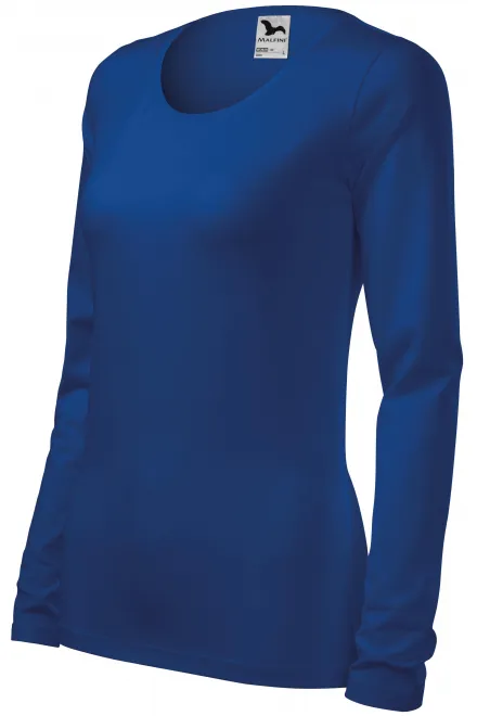 Dámske tričko priliehavé s dlhým rukávom, kráľovská modrá