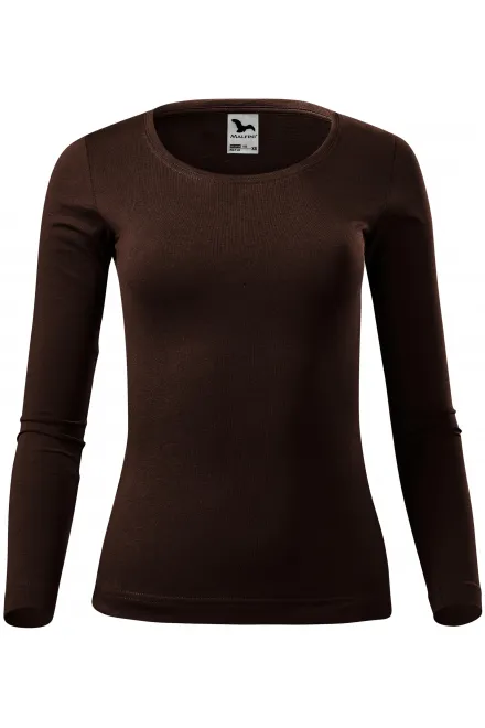Dámske tričko s dlhými rukávmi - kávová, M