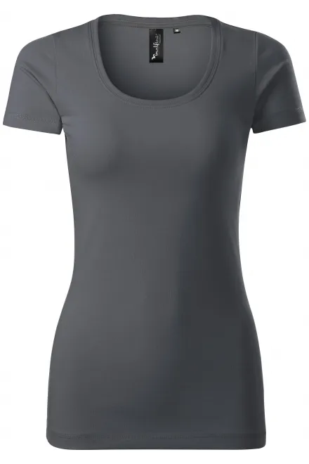 Dámske tričko s ozdobným prešitím - svetlo šedá, M