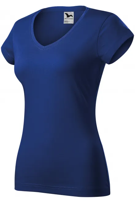 Dámske tričko s V-výstrihom zúžené, kráľovská modrá