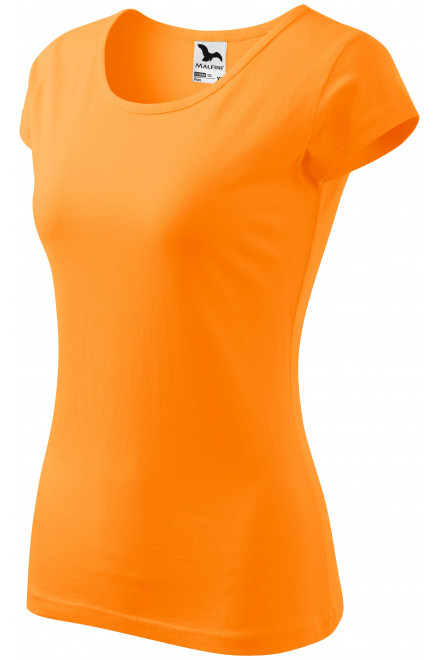 Dámske tričko s veľmi krátkym rukávom, mandarínková oranžová, bavlnené tričká