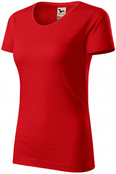 Dámske tričko, štruktúrovaná organická bavlna, červená, jednofarebné tričká