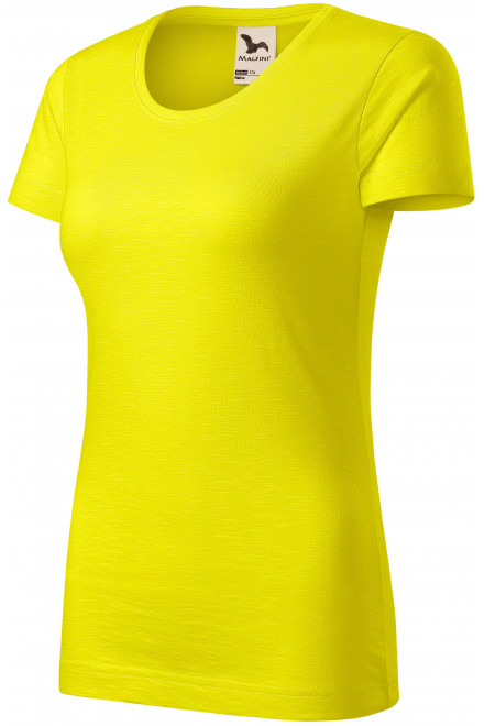 Dámske tričko, štruktúrovaná organická bavlna, citrónová, krátke tričká
