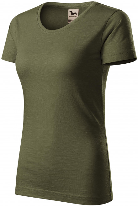 Dámske tričko, štruktúrovaná organická bavlna, military, zelené tričká