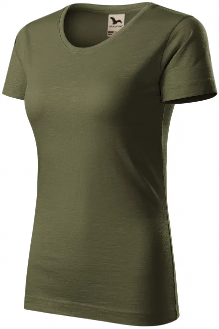 Dámske tričko, štruktúrovaná organická bavlna, military
