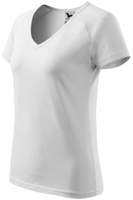 Dámske tričko zúžené, raglánový rukáv, biela, jednofarebné tričká