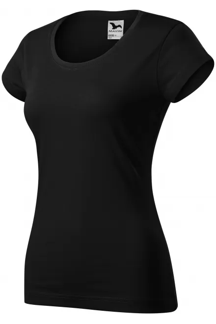 Dámske tričko zúžené s okrúhlym výstrihom, čierna