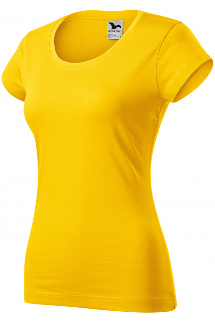 Dámske tričko zúžené s okrúhlym výstrihom, žltá, dámske tričká