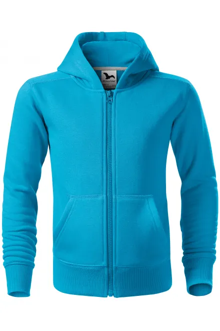 Detská mikina s kapucňou - tyrkysová, 158cm / 12rokov