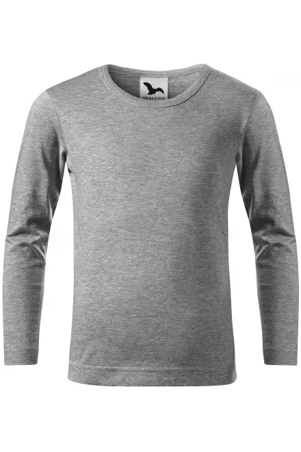Detské tričko s dlhým rukávom - tmavosivý melír, 158cm / 12rokov