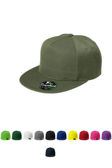 5-panelová šiltovka s plochým šiltom, khaki