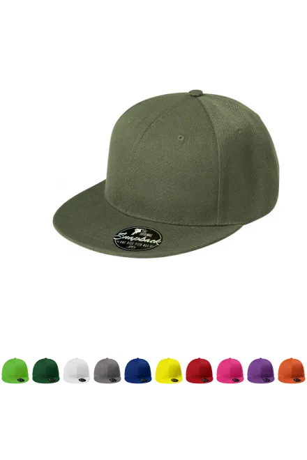6-panelová šiltovka s plochým šiltom, khaki