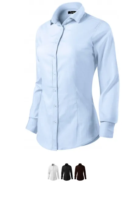 Dámska blúzka s dlhým rukávom slim fit, svetlo modrá