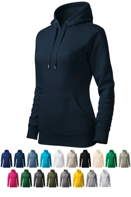 Dámska mikina bez zipsu s kapucňou, tmavomodrá