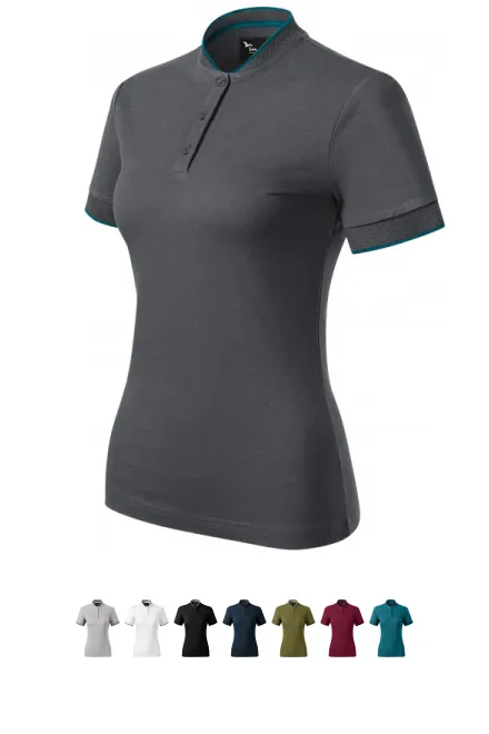 Dámska polokošeľa s bomber golierom, svetlo šedá