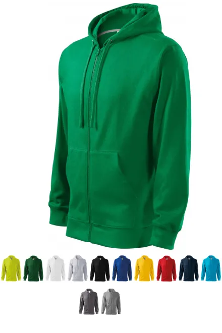 Pánska mikina s kapucňou, trávová zelená