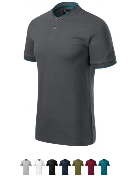 Pánska polokošeľa s bomber golierom, svetlo šedá