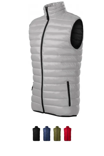 Pánska prešívaná vesta, strieborná sivá