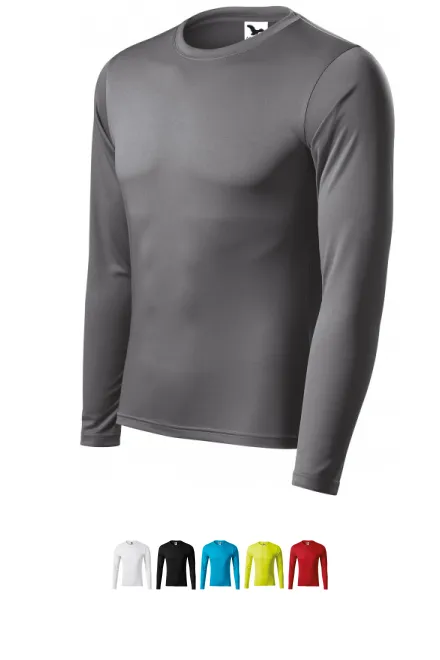 Tričko na šport s dlhým rukávom, oceľovo sivá