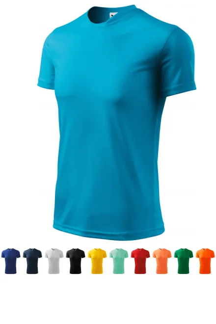 Tričko s asymetrickým priekrčníkom, tyrkysová