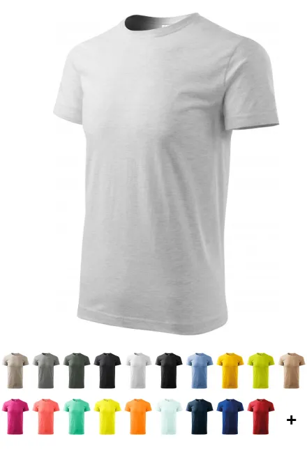 Tričko vyššej gramáže unisex, svetlosivý melír