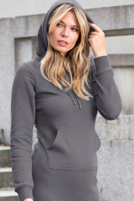 Dámske mikinové šaty, oceľovo sivá