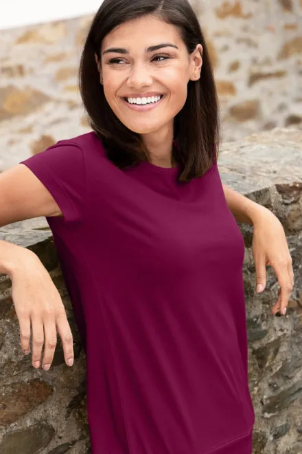 Dámske trendové tričko, fuchsiová