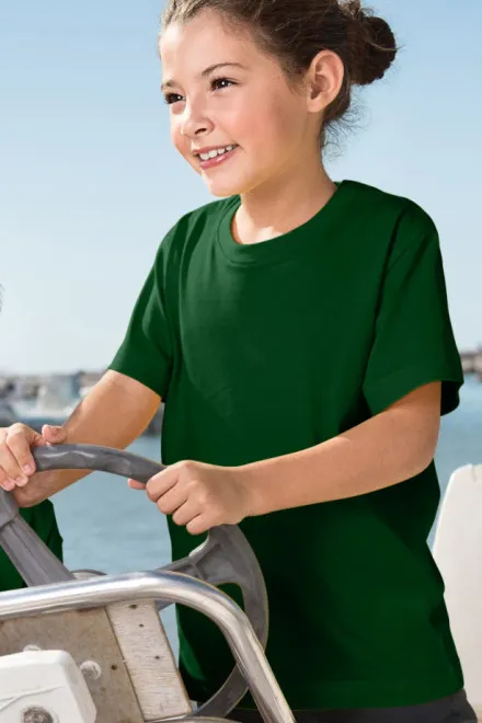 Detské tričko ľahšie, fľaškovozelená