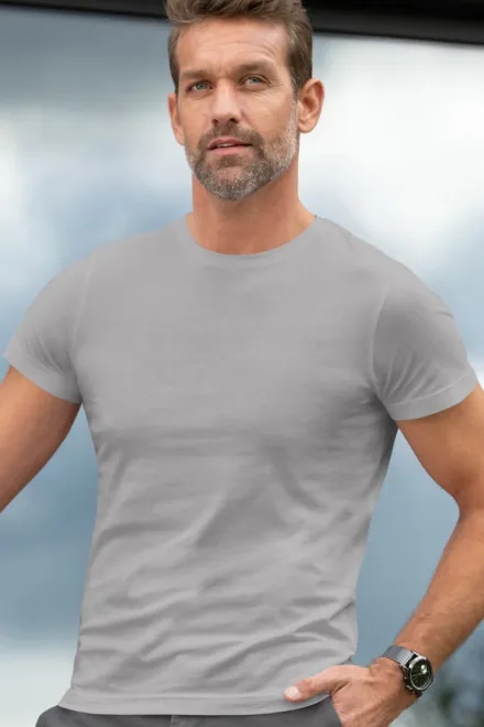 Exkluzívne pánske tričko, strieborná sivá