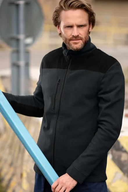 Hrejivá unisex fleecová bunda, ebenovo šedá