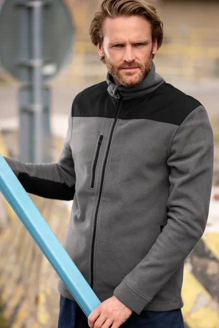 Hrejivá unisex fleecová bunda, oceľovo sivá