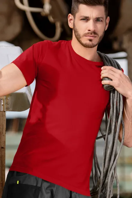 Odolné pánske tričko hrubšie, červená
