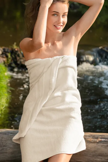 Osuška z organickej bavlny, mandľová