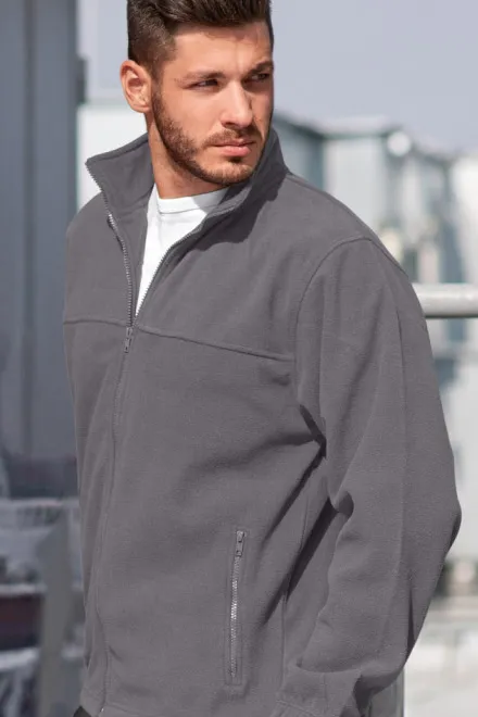 Pánska fleecová bunda, oceľovo sivá
