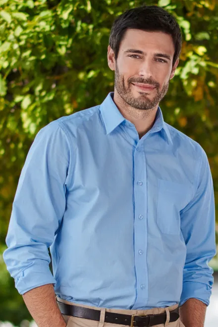 Pánska košeľa s dlhým rukávom, nebeská modrá