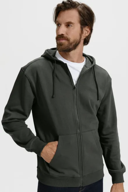 Pánska mikina s kapucňou, tmavá bridlica