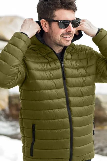 Pánska prešívaná bunda, avokádová